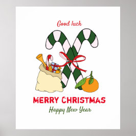 Póster Navidades Minimalistas y feliz Año Nuevo