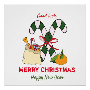 Póster Navidades Minimalistas y feliz Año Nuevo