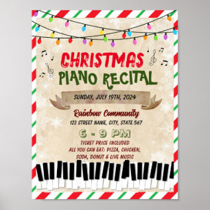 Póster Navidades Modelo de evento escolar Piano Recital