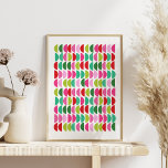 Póster Navidades modernos Red Green Pink Geometric Wall A<br><div class="desc">Navidades modernos Impresión de pared geométrica rosa verde rojo verde</div>