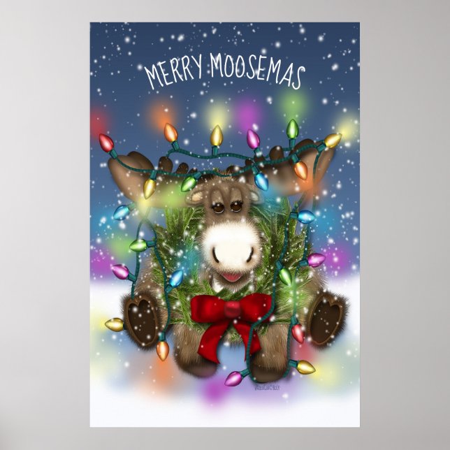 Póster Navidades Moose 24 x 36 Poster (Frente)
