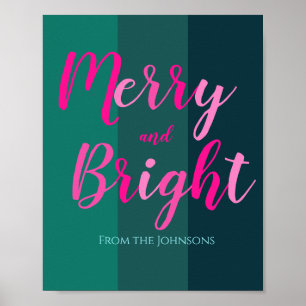 Póster Navidades moros y brillantes verdes y rosas