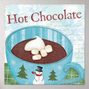 Póster Navidades Mug con chocolate caliente