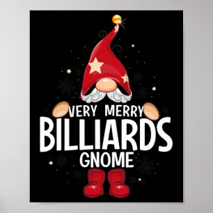 Póster Navidades Muy Feliz Billiards Gnome X-mas