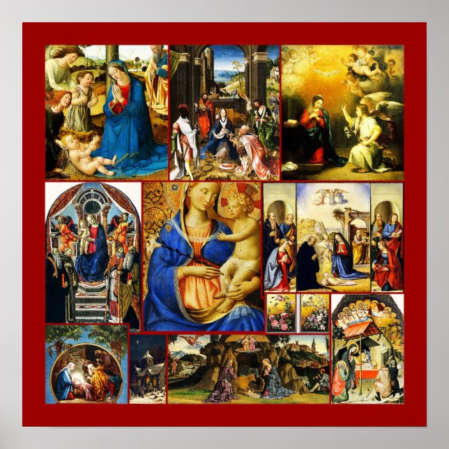 Póster Navidades Nacimiento de Cristo Collage (Frente)