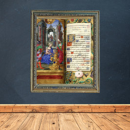 Póster Navidades Natividad Escena Renacimiento Viejo Libr