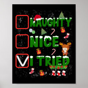 Póster Navidades Naughty He Probado Fam De Navidades Grac