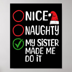 Póster Navidades Naughty Mi Hermana Me Hizo Hacerlo Xma