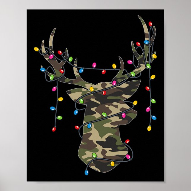 Póster Navidades navideños en caza de renos navideños (Frente)