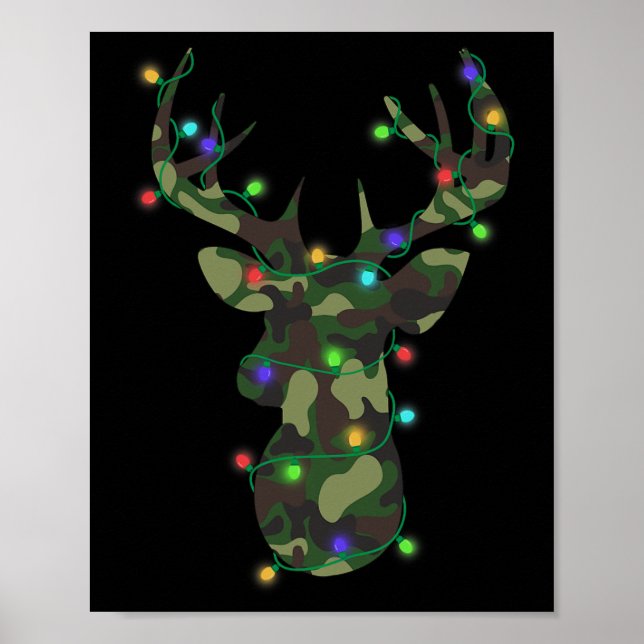 Póster Navidades navideños en caza de renos navideños (Frente)