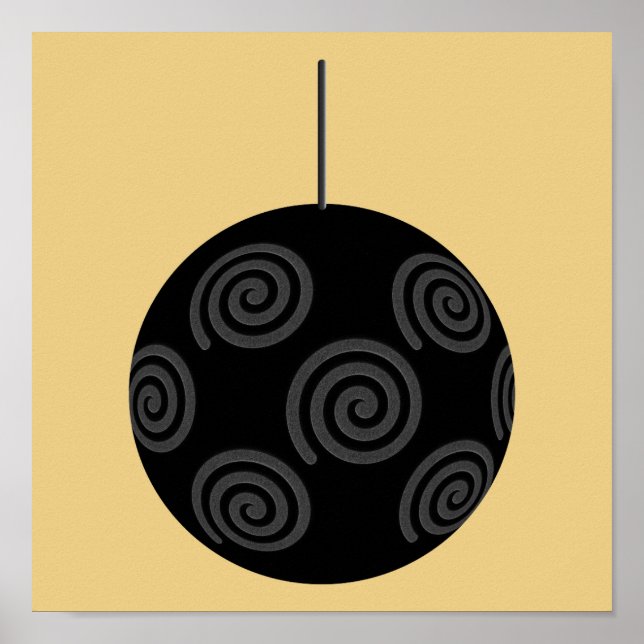 Póster Navidades negros y grises bautizan con oro. (Frente)