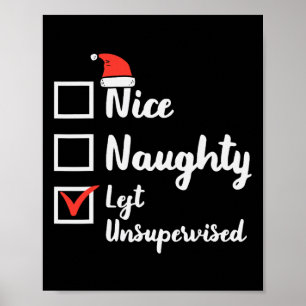 Póster Navidades Nice Naughty Dejaron A Niños De Navidad 