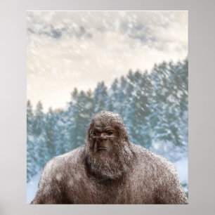 PÓSTER NAVIDADES NIEVE BIGFOOT SASQUATCH III