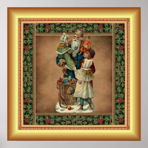Póster Navidades/Niños/Santa Claus/Bolsa De Bienes ~ "