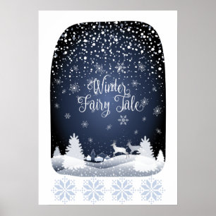 Póster Navidades Nocturnos De Hadas Nocturnas Fantasía Se