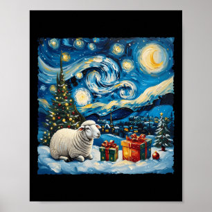 Póster Navidades nocturnos Starry Style Van Gogh Winter