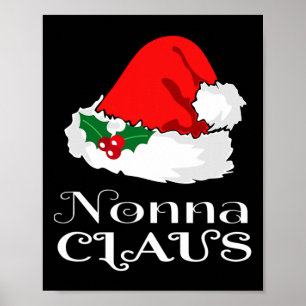Póster Navidades Nonna Claus Matching Pajama Santa Hat X-