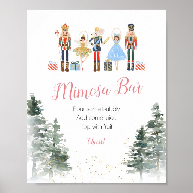 Póster Navidades nutcracker Bridal Shower Tea Momosa Bar (Frente)