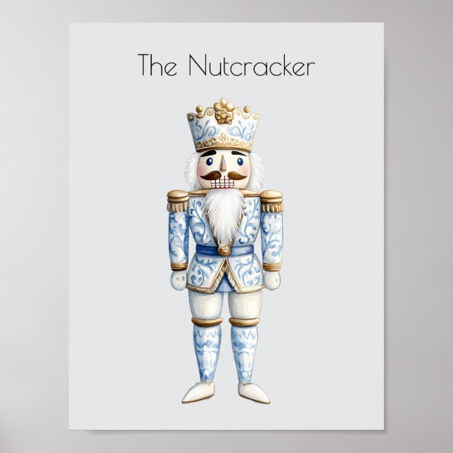 Póster Navidades Nutcracker de acuarela (Frente)