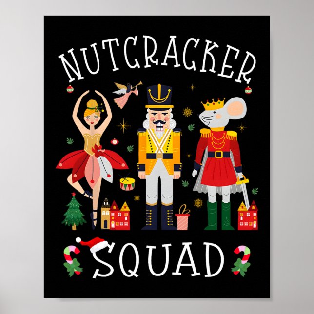 Póster Navidades Nutcracker Squad Byllet Dance Mujeres Ni (Frente)