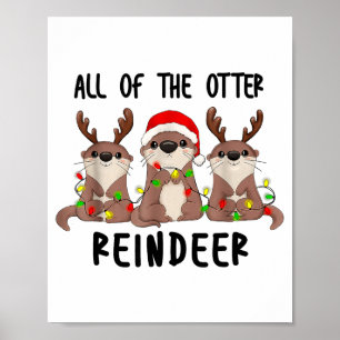 Póster Navidades Nutrias Lindas Todos Los Reno De Nutria