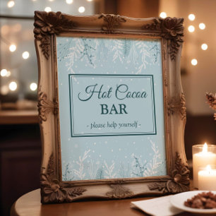 Póster Navidades o bar de cocoa caliente para vacaciones