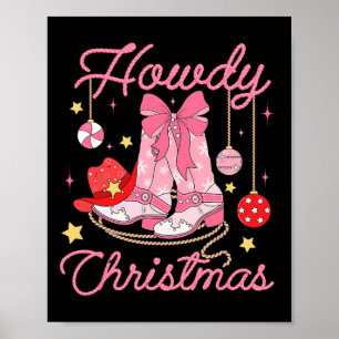 Póster Navidades occidentales boots contra las vacas rosa