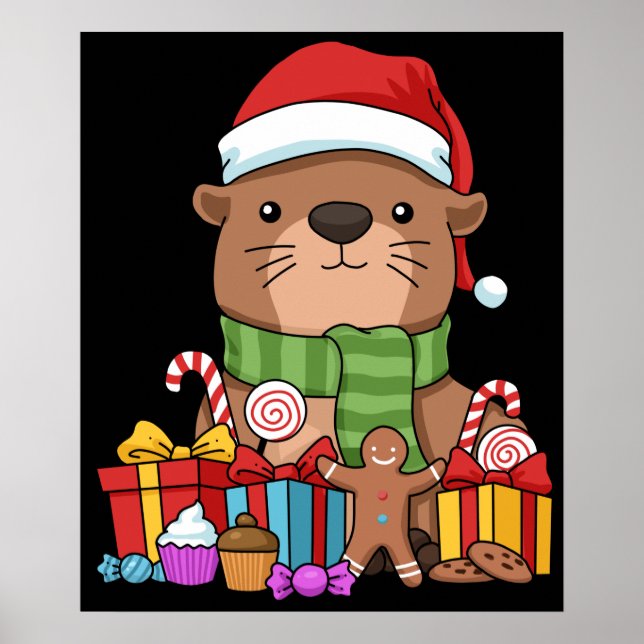 Póster Navidades Otter Gift Kids Sea Otter (Frente)