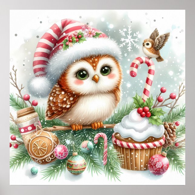Póster Navidades Owl Poster (Frente)