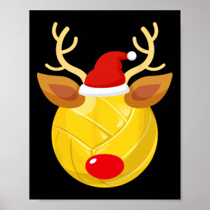 Póster Navidades Pajam de la pelota de voleibol de renos