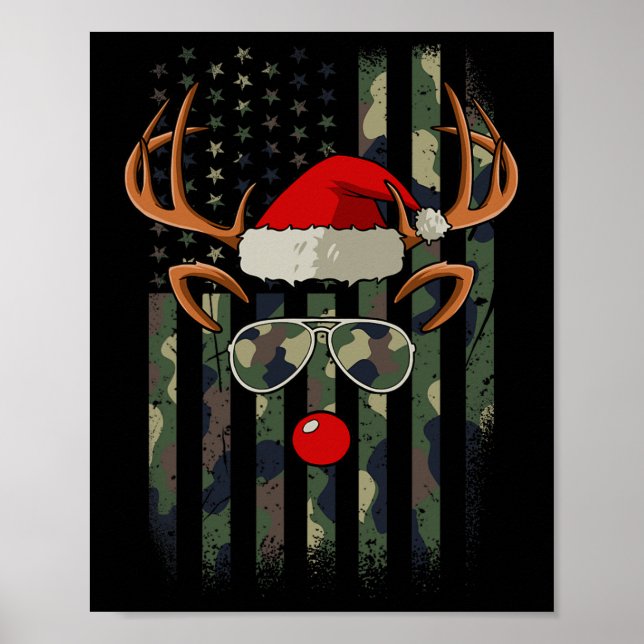Póster Navidades Pajama X-Mas de la bandera norteamerican (Frente)