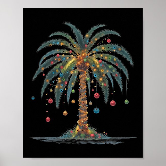 Póster Navidades Palm Tree Feliz Navidad Tropical Chris (Frente)