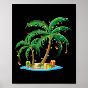 Póster Navidades Palm Tree Tropical Xmas Regalo Coconut L