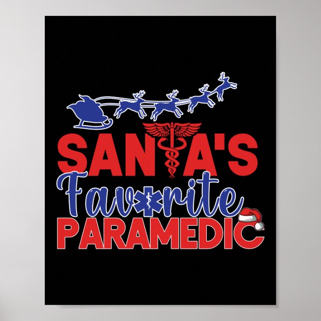 Póster NAVIDADES paramédicos favoritos de EMS Emergency S (Frente)