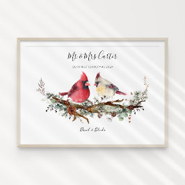 Póster Navidades Pareja Cardinal