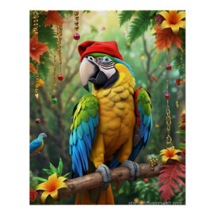Póster Navidades Parrot As Santa Claus-76349
