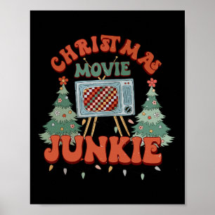 Póster Navidades Película Junkie Retro Crrismo de Árbol d