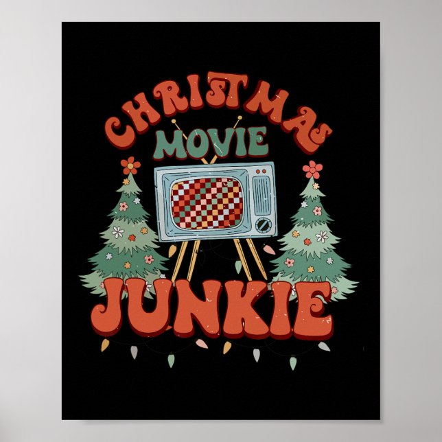 Póster Navidades Película Junkie Retro Crrismo de Árbol d (Frente)
