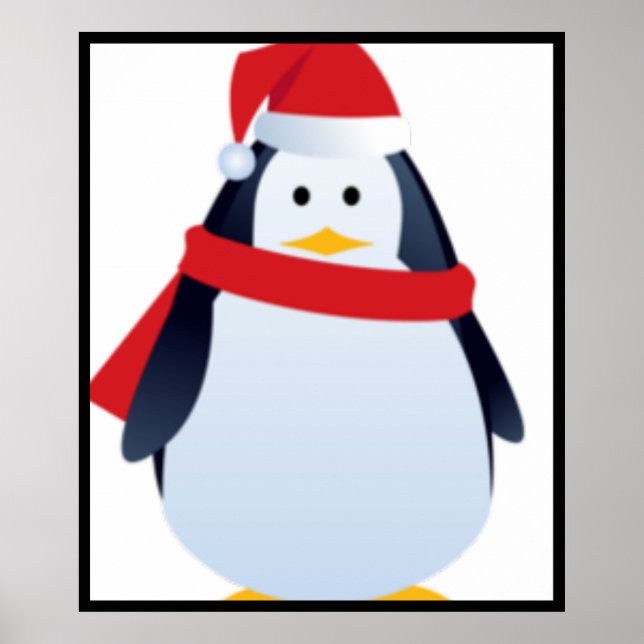 Póster Navidades Penguin Face (Frente)