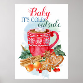 Póster Navidades personalizados acuarela de chocolate cal
