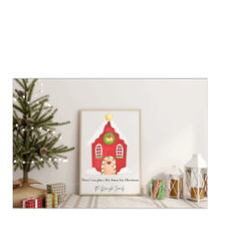 Póster Navidades personalizados Casa Nombre de familia Ar