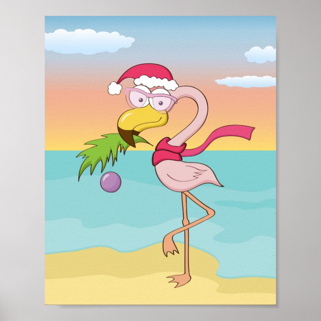 Póster Navidades personalizados en la playa (Frente)