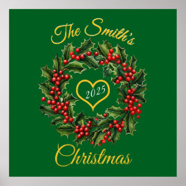 Póster Navidades personalizados Garland Heart