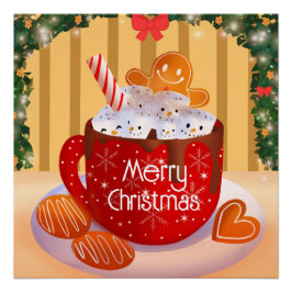 Póster Navidades personalizados vacaciones de chocolate c