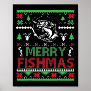 Póster Navidades Pesqueros Feo Por Aparato De Pescado