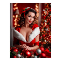 Navidades Pinup Santa Claus Lady