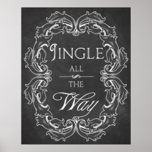 Póster Navidades pizarra Jingle all Way imprimir