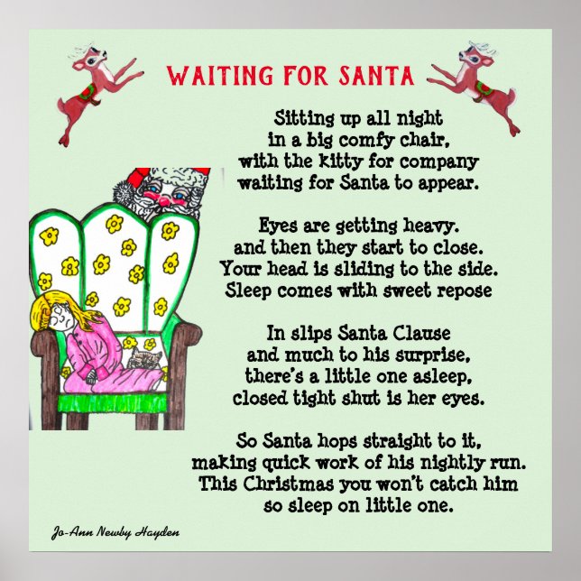 Póster NAVIDADES POEMA ESPERANDO AL poster SANTA (Frente)