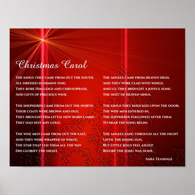 Póster Navidades Poetiean Sobre El Niño Jesús (Frente)