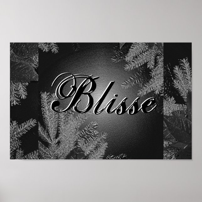 Póster Navidades Poinsettia Black And Grey Blisse II (Frente)